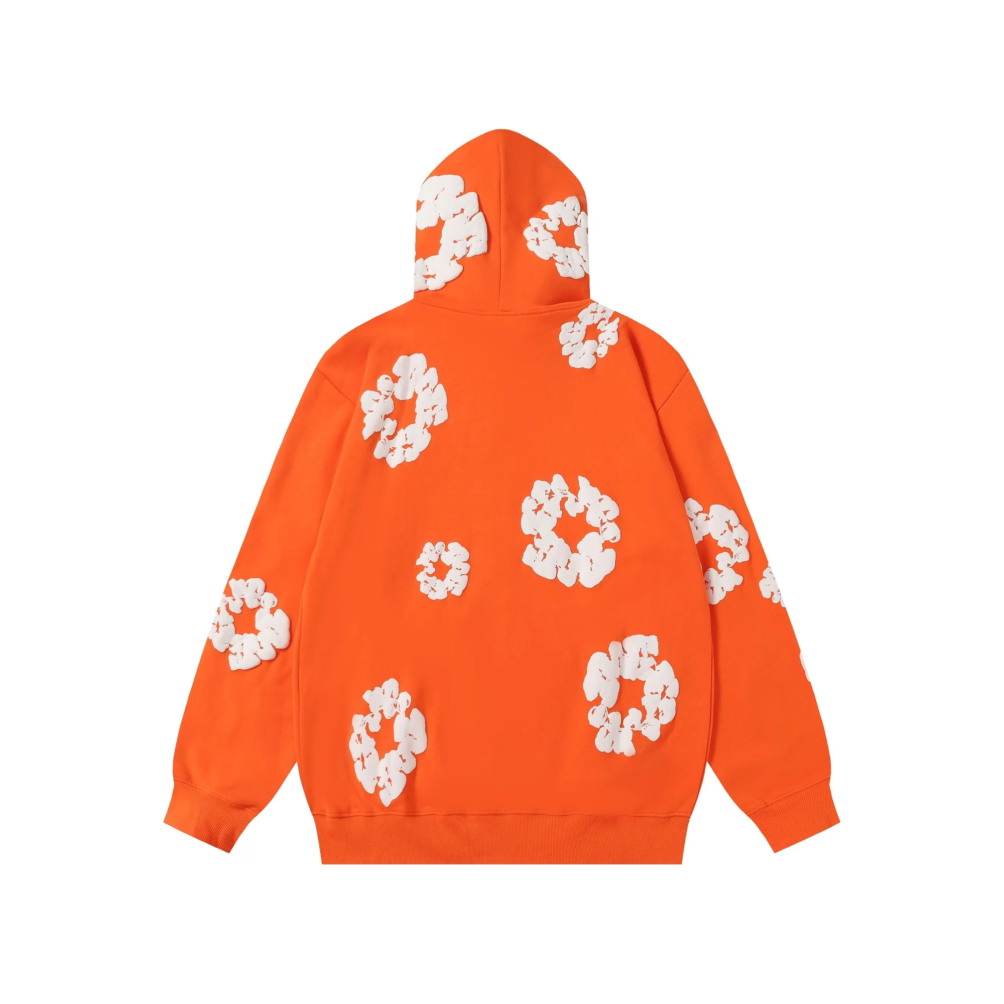 16 colors DENIM TEARS Kapok European and American trendy brand high-quality foam printed hooded sweatshirt jacket. Terry fabric weighs 380 grams. Threads are customized and dyed in the same color. Color Black Gray Blue Green Royal Blue Purple Red Orange Colorful Blue Pink White Sky Blue Brown Carbon Gray Black Gray White White Size S-XL